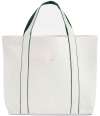 W950 Westford Mill Courtside Medium Tote Bag Soft White / Bottle Green colour image